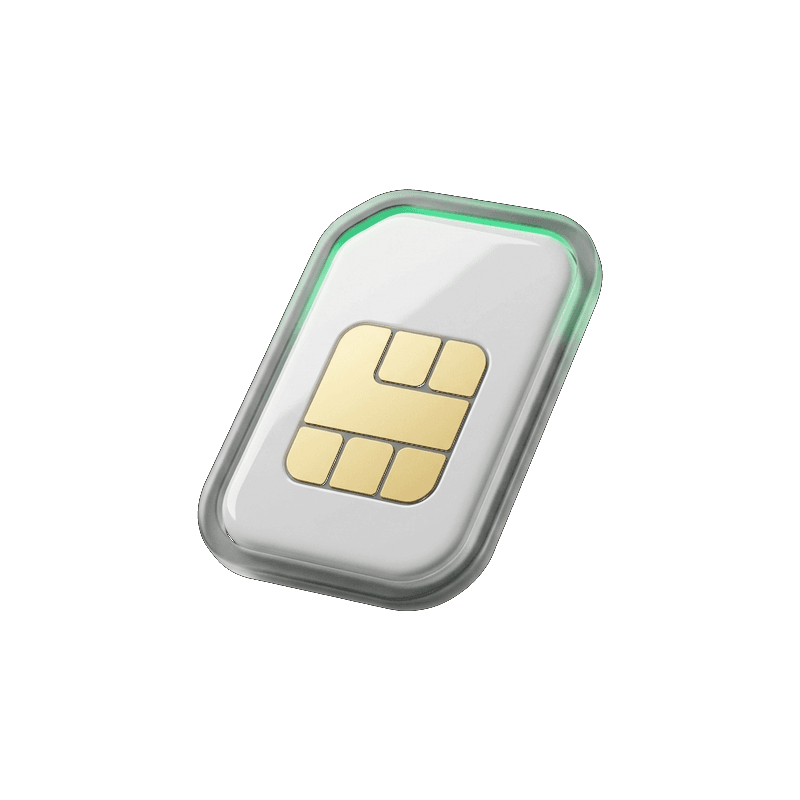 White ceramic eSIM chip
